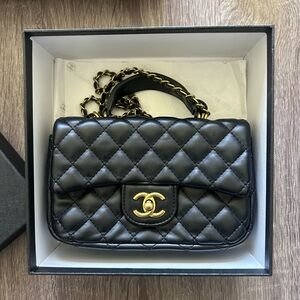 Authentic Chanel Makeup VIP top handle bag with chain strap!